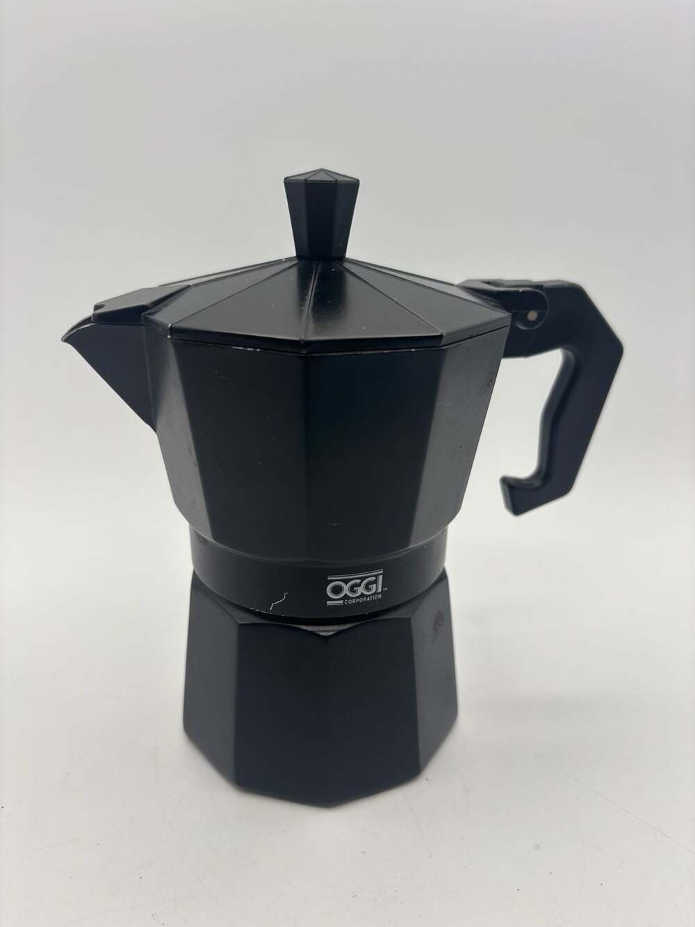 Oggi Corporation Black Aluminum Stovetop Moka Pot Espresso Maker